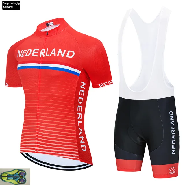 US $18.36 2020 Nederland National Team Cycling Jersey Short Sleeve Orange Cycling Set 20D Bike Jersey Clothin