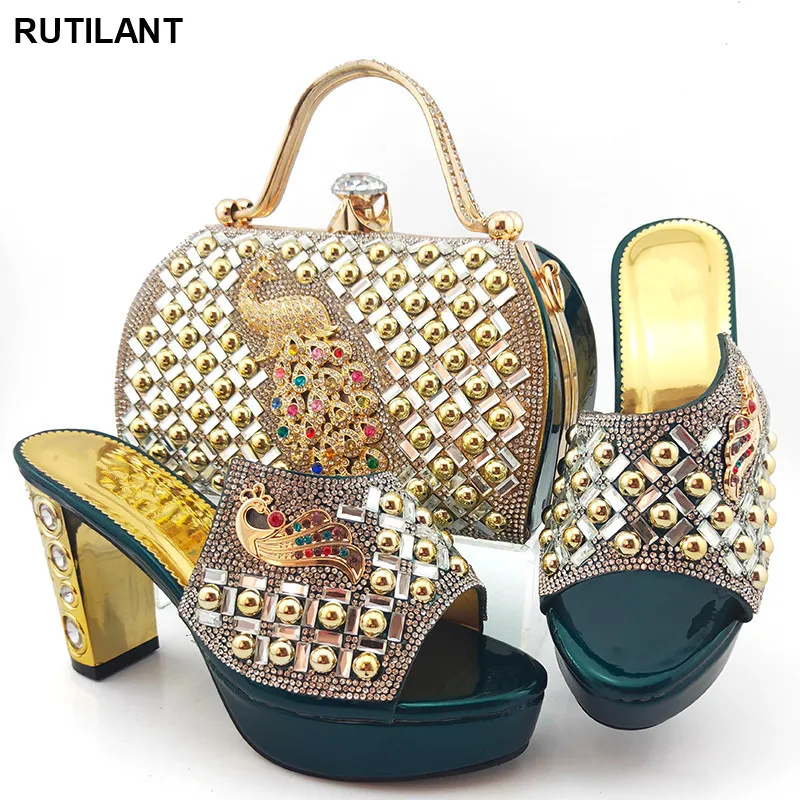 

Fashion Slip on Shoes for Women Nigerian Shoes and Matching Bags Women Italian African Party Pumps Shoes and Bag High Quality