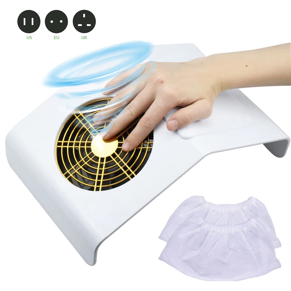Günstig Nagel Staub Absaugung Collector Vakuum CleanerNail Kunst Maniküre Salon Werkzeuge Nail art Ausrüstung mit Leistungsstarke Fan 2 Staub Sammeln B