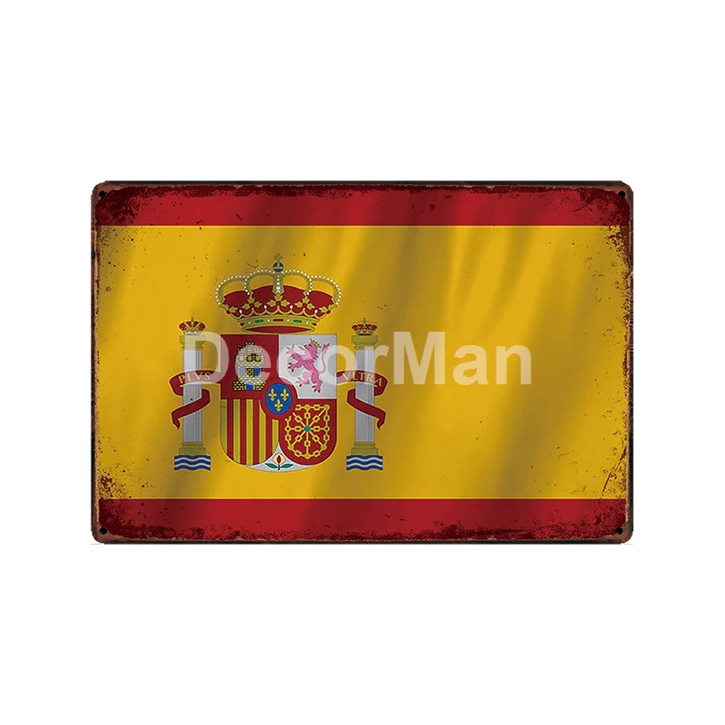 [DecorMan] Великобритания, Япония, Корея, Италия, Германия, Сингапур, флаг, металлическая табличка, знак на заказ,, роспись, декор бара, LT-1892 - Цвет: GLC-12217