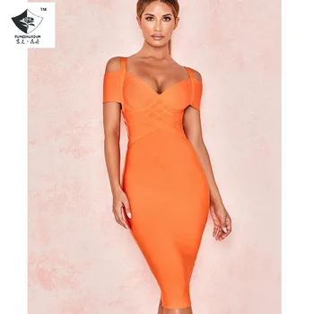 

Women's Bandage dresses/One-Piece Dress/Orange Sexy dressesDeep V-neck Party Banquet Dress/sequin dress/maxi dress/pink dress