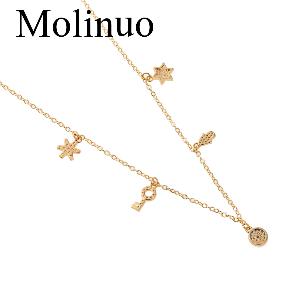 Molinuo devil's eye Золотое модное женское ожерелье-цепочка высокого качества Гламурная Женская