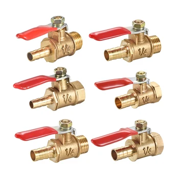 

uxcell 1/2/4PCS Air Ball Valve Shut Off Switch Pipe Tubing Fitting Coupler 180 Degree Operation Handle for Piping Gas System