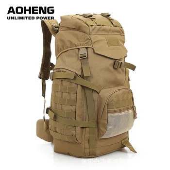 

Molle 60L Camping Rugzak Tactische Tas Militaire Rugzak Grote Waterdichte Rugzakken Camouflage Wandelen Outdoor Leger Tassen