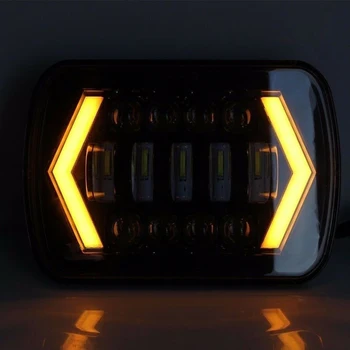 

Daytime Running Square LED Waterproof Turn Signal 5x7 Inch Truck Super Bright Universal High Low Beam Head Lights Accessories