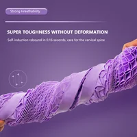 New TPE Cool Breathable Bed Pillow Protection Cervical Washable Pillows With Pillowcase For Neck Message Sleep Travel Purple 2