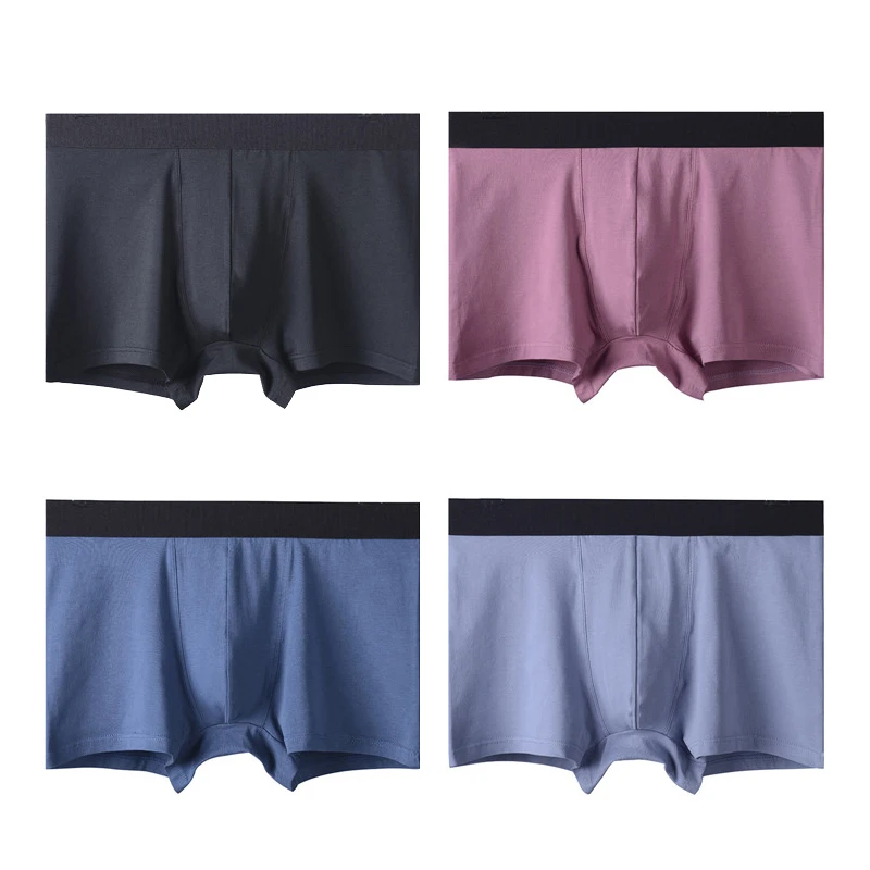 4 Pcs/Lot High-end Good Quality Cotton Men Underwear Soft Comfortable Noble Sexy Men Boxer Briefs men's briefs Boxers