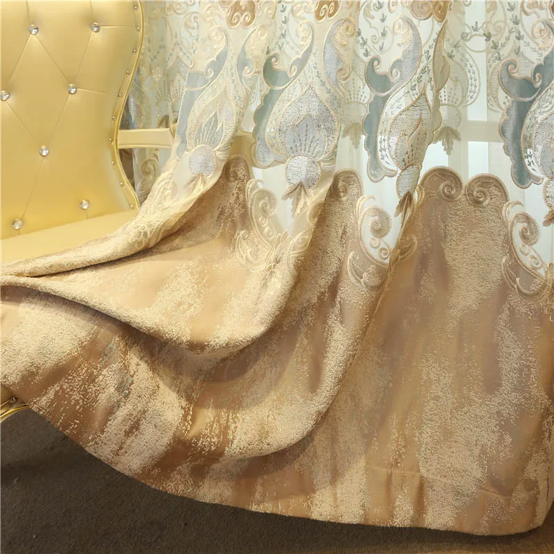 Luxury cloth curtain Топ роскошная вилла классические вышитые шторы для гостиной отель высокое качество Европейский спальня шторы высокое затенение 70%-90 - Цвет: Luxury cloth curtain