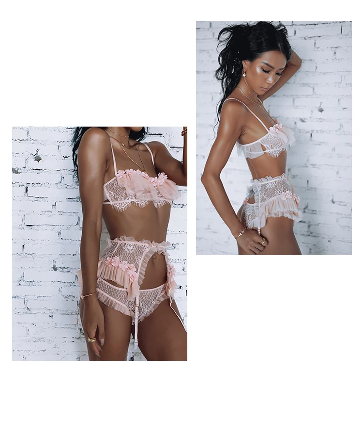 pink lace underwear set