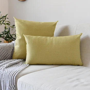 

Soft Comfortable Linen Cushion Cover Stripe Pattern Home Sofa Bed Back Cushion Cover with Zipper Chair Seat Waist Pillowcase