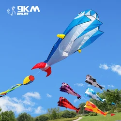 3D Dolphin Software cometa grande sin marco Parafoil gigante Blue Breeze cometas de una sola línea para la playa al aire libre vuelo deporte regalo para niños