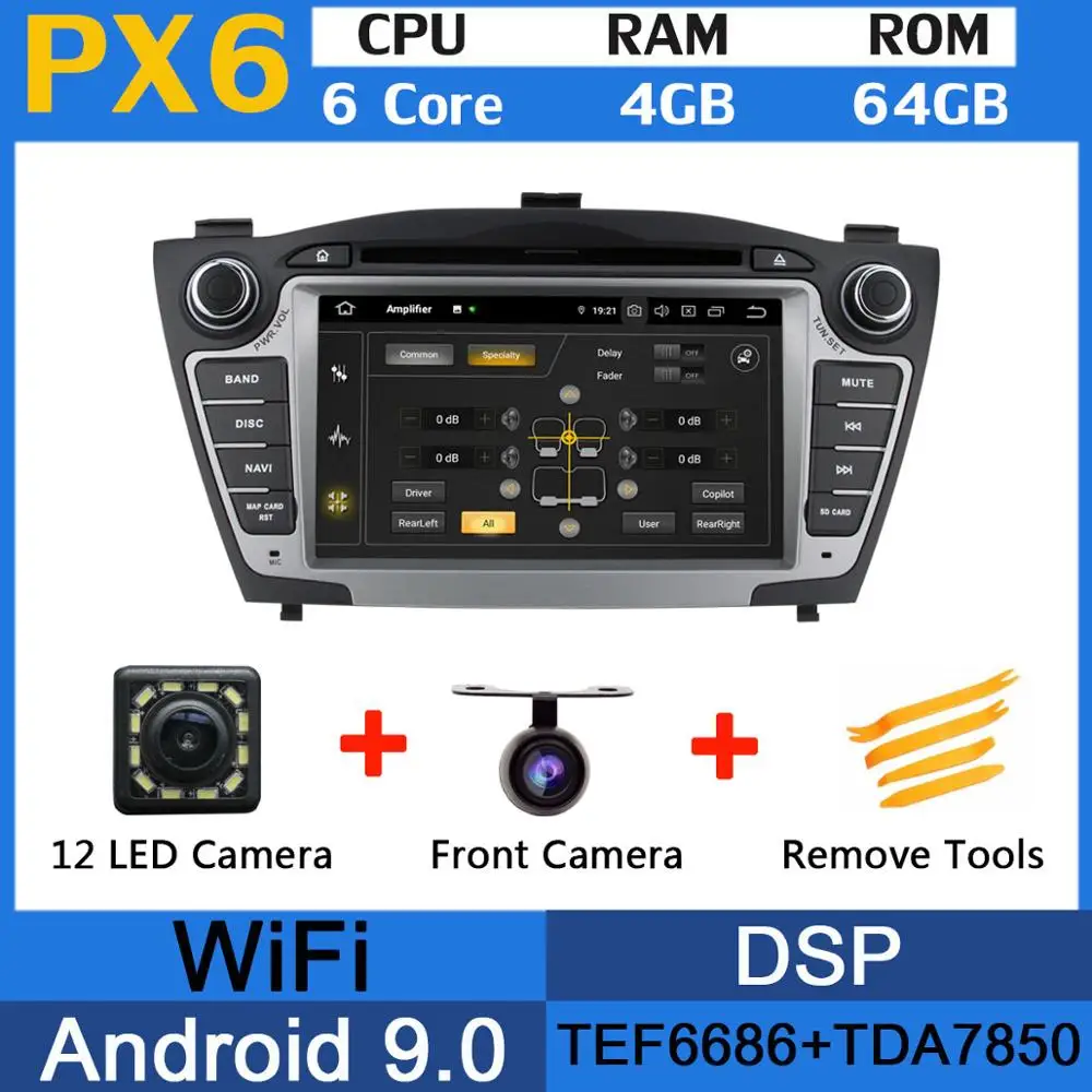 5 USB порт PX6/Восьмиядерный Android 9,0 автомобильный dvd-плеер для hyundai IX35 2010 2011 2012 2013 автомобильный Радио gps DSP Android авто - Цвет: PX6