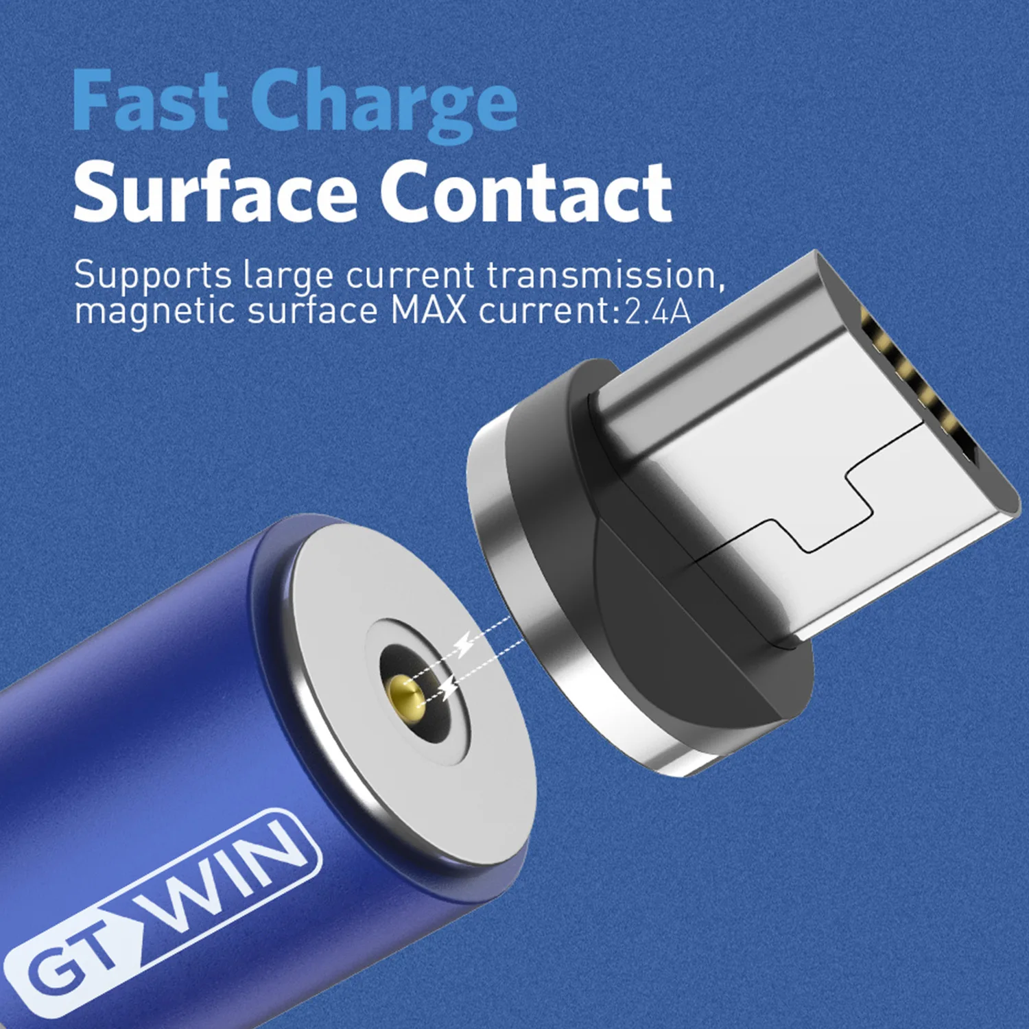 GTWIN Magnetic Micro USB Type C Cable Magnet Adapter Charger Charge USB Cable For Samsung S10 S9 S8 Plus Xiaomi Android Devices