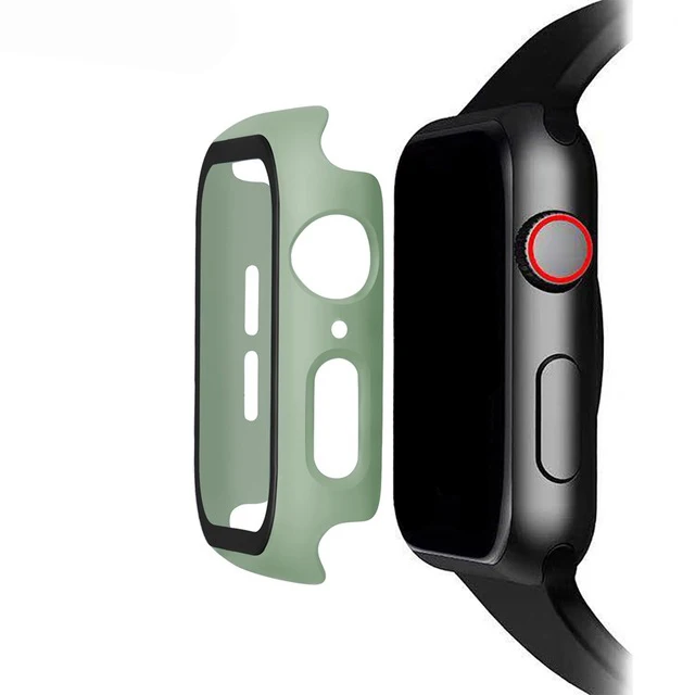 360 закаленное стекло для Apple Watch 44 мм 42 мм 38 мм 40 мм серия 4 3 2 1 полное покрытие изогнутые края рамка Защита экрана для i Watch - Цвет: Mint