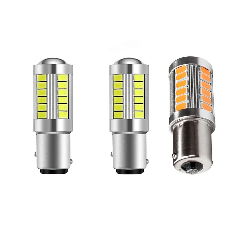 6 шт. Amber 1156PY BAU15S PY21W Led 33SMD Автомобильный задний поворотник тормозной сигнал заднего хода Y для тормоза, поворота, парковки, заднего и заднего хода