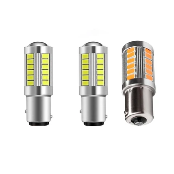 

6 Pcs Amber 1156PY BAU15S PY21W Led 33SMD Car Tail Turn Brake Reverse Signal Bulb Y for Brake, Turn, Parking, Reverse and Back