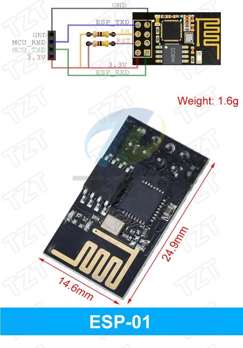 ESP01 Programmieradapter UART GPIO0 ESP-01 Adapter ESP8266 CH340G USB zu ESP8266 Serielles Drahtloses WIFI Entwicklerboard-Modul – Detail 3