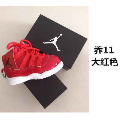 DIY ретро OG Air Jordan " разведенный" 3D Мини кроссовок Джордана кожаный брелок Подвеска для пары Кукла аксессуар - Цвет: a shoe