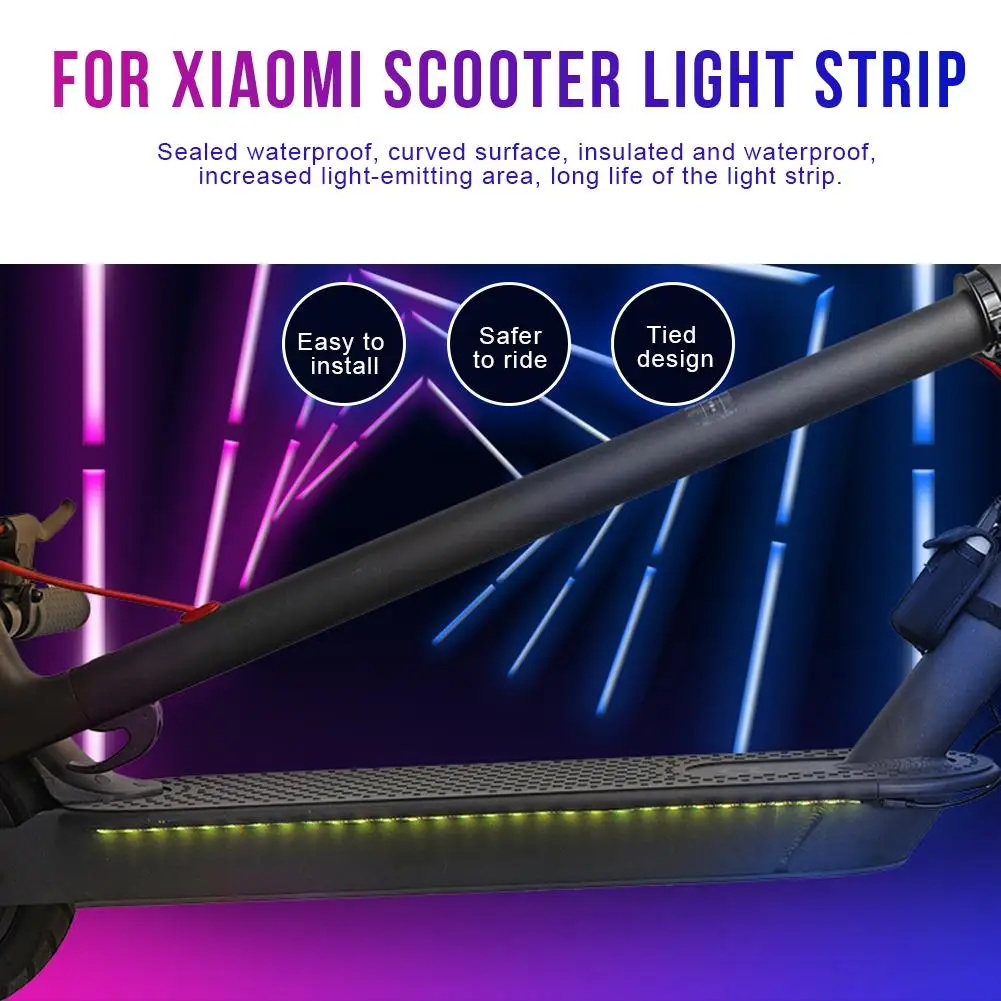 Для Xiaomi Mijia M365 запчасти электрических скутеров прочная полоска легкий СКУТЕР складной Предупреждение светодиодные полосы света красочные