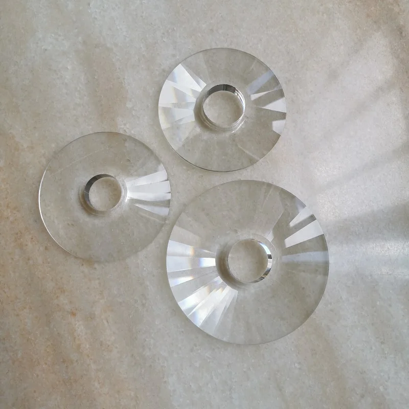 2pcs/lot dia. 80/100/120mm machine grinding clear flower crystal cone disc prism chandelier crystal lighting accessories