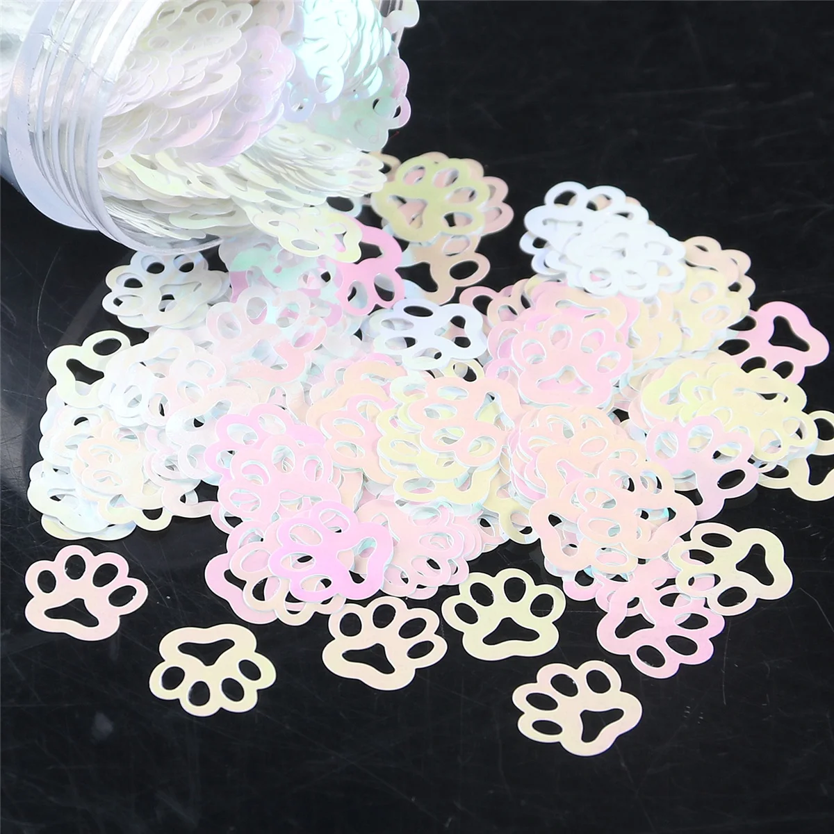 Sequins Eco-friendly PET Ultrathin Dog Footprints Nail Sequin Mixed Holographic Laser Silver Glitter for Craft Nail Art Decor sequins for crafts,nail art decor