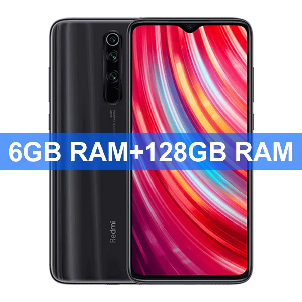 Глобальный Встроенная память Xiaomi Redmi Note 8 Pro 6 Гб 64 Гб/128 Гб Смартфон 64MP Quad Камера 6,5" Helio G90T Octa Core 4500 мА/ч, Батарея NFC - Цвет: 6GB 128GB Gray