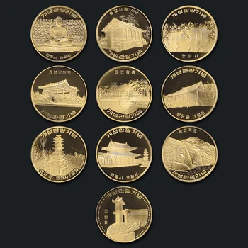 

Set 10Pcs North Korea 10 Won Commemorative Coins Kaesong Cultural Heritage Edition Asia 100% Real Coin New 40mm