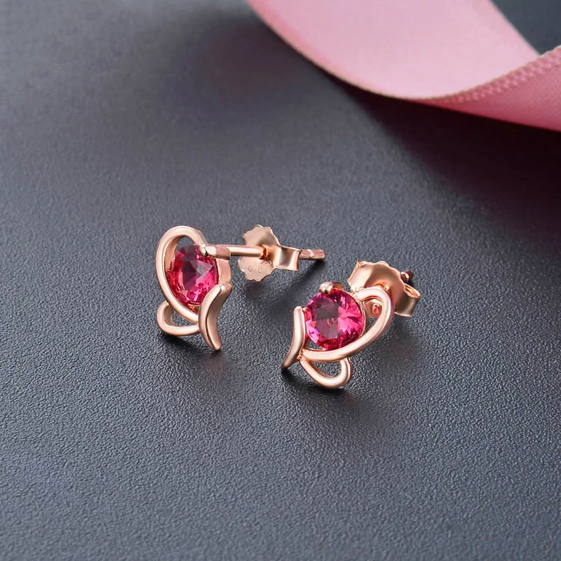 JS-CHDE438 Jellystory Классический серьги из серебра 925 с рубином драгоценный камень для женщин серьги в форме бабочки ювелирные украшения Свадебная вечеринка подарок - Цвет камня: JS-CHDE438