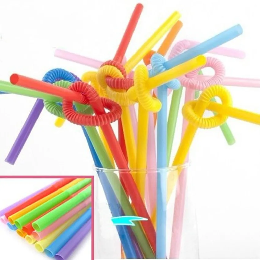 

Color/100 Sticks/Disposable Single Elbow Plastic Artistic Straw