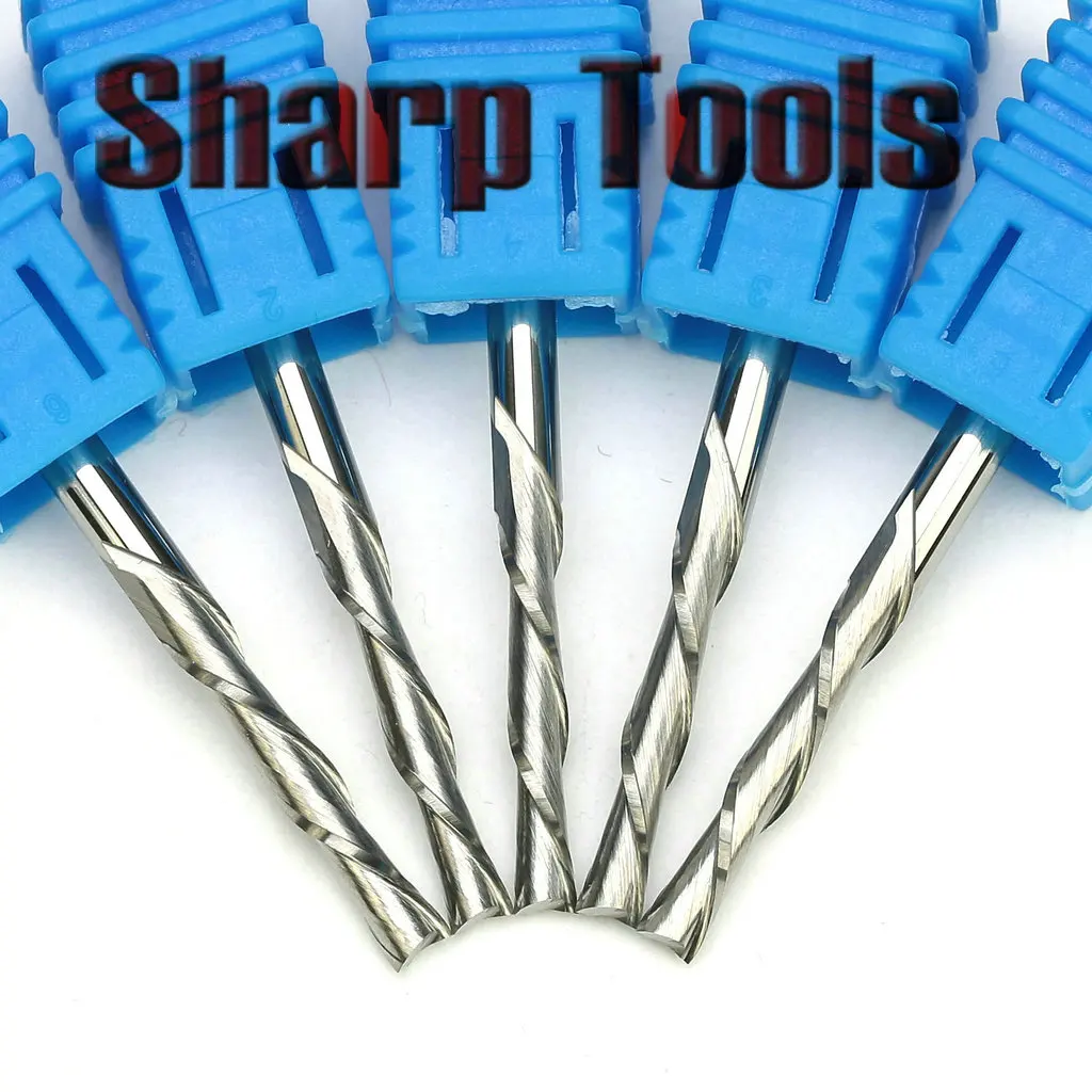 

3.175x17mm 2 Flute Down Cut Spiral Bits CNC Router Milling Cutter for Wood MDF Engraver 10pcs Tungsten Carbide Endmill Tools Set