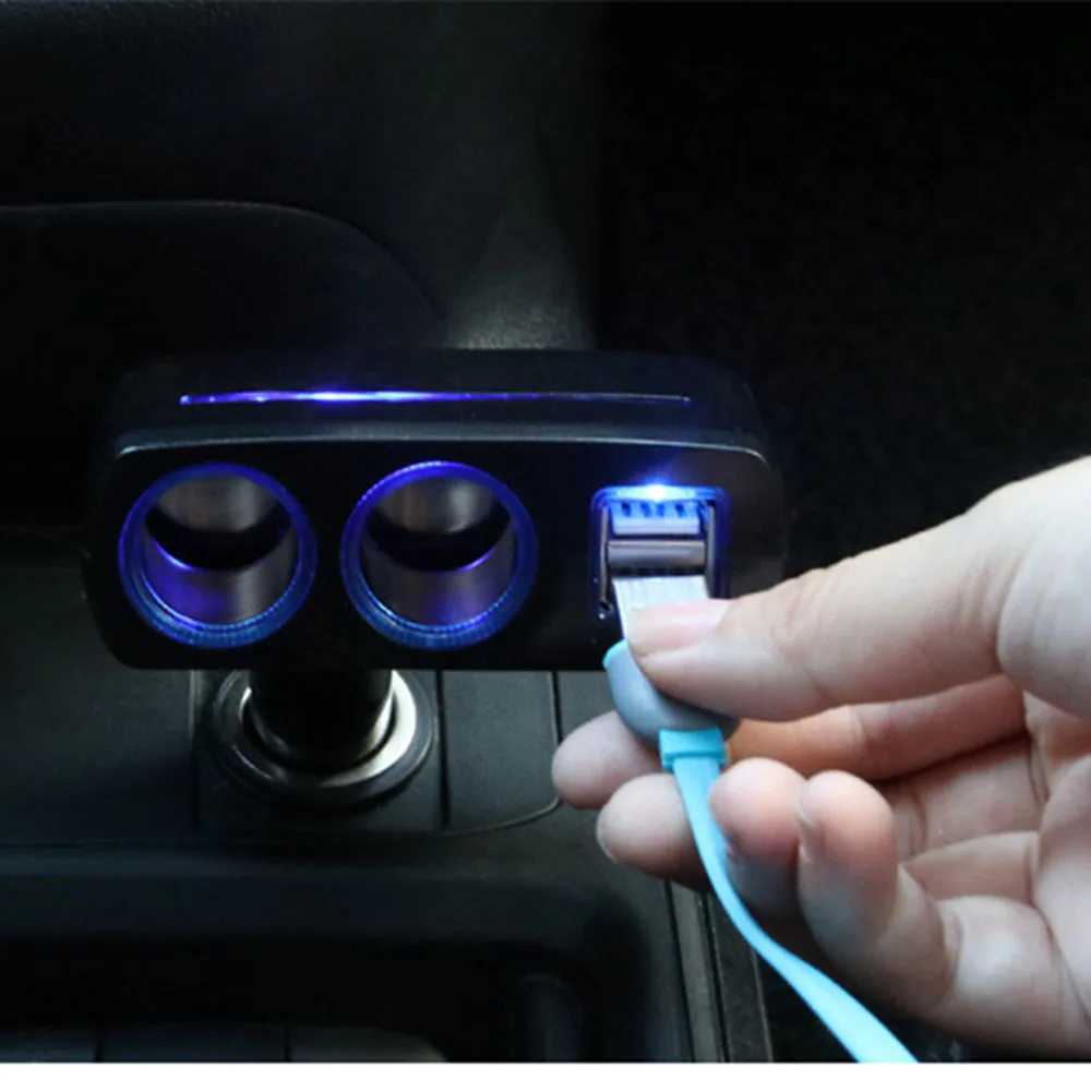 Автомобильный Универсальный 2 способа Авто прикуриватель двойной USB зарядное устройство разъем адаптер питания 2.1A/1.0A 80 Вт разветвитель зарядное устройство 12 в зарядное устройство 4
