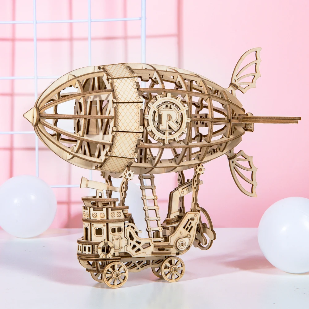Robotime diy Airship 3d деревянная головоломка для мозга Строительный набор