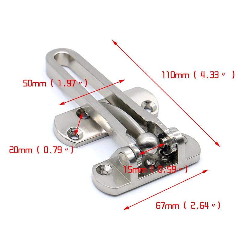 Zinc Alloy Hasp Latch Lock Door Chain Anti-theft Clasp Window Cabinet Locks Tools For Home Hotel Security Door Lock Hardware