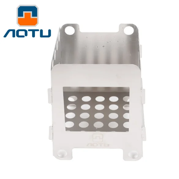 

Camping Wood Stove Portable Outdoor Folding Titanium Wood Stove Burning for Backpacking Survival Cooking Picnic Hunting