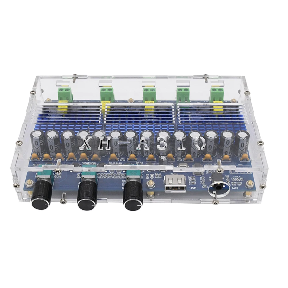 Tenghong Bluetooth 5.0 TDA3116D2 Digital Amplifier Board Four Channel Dual Stereo Bass 2*50W+2*100W Audio Subwoofer Amplifiers