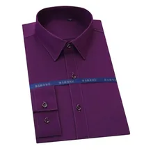 Деловое мужское платье однобортные рубашки Camisa, квадратный воротник не нуждается в глажке бамбуковое волокно эластичная рубашка весенняя одежда