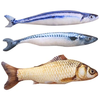 

3PCS Catnip Toy Set Simulation Fish-Shaped Doll Pet Pillow Chew Supplies Fish Flutter Cat Toy Anti-Wrinkle Toy