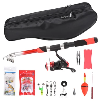 

Telescopic Fishing Rod Reel Combo Full Kit Fishing Rod Gear +Spinning Reel+ Line Lures Hooks with Bag Fishing Accessories