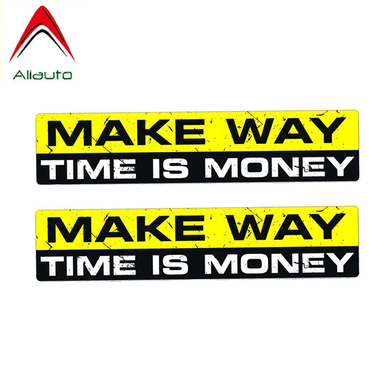 2 Наклейки на автомобиль Aliauto Make Way Time Is Money Cover аксессуары для царапин ПВХ наклейка