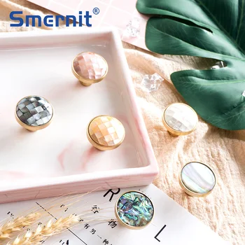 

Art Zinc Alloy Shell knobs and handles Minimalist Single Hole Furniture Gold Cupboard Door Handle Drawer Door Handles