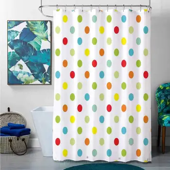

Shower Curtains Small Polka Dots,Popular Polka Dots with Different Colored Romantic Details Diagonal Patches,Multicolor,W69 x