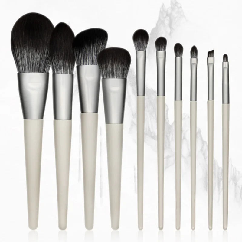 

10 yunzi ya Makeup Brush Set Profession Makeup Division Full Set Eyeshadow Brush Eyebrow Brush Blush Powder Brush Makeup Tool