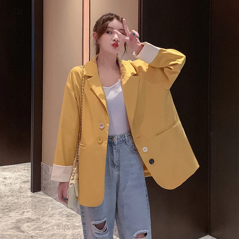 Новинка года. Повседневные однотонные женские блейзеры в Корейском стиле. Сезон весна. Модные женские блейзеры. Женские блейзеры для офиса. Женские блейзеры 13767
