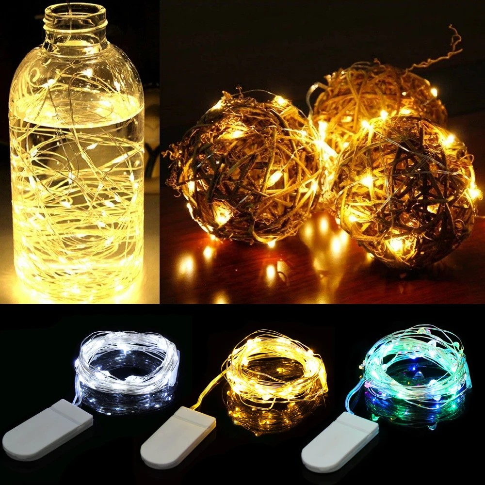 10/20/30LED Cell Battery Operated Micro Wire String Fairy lights Party Xmas USA 