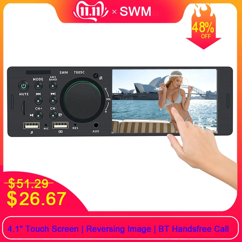 Billige 1 Din Radio Auto Audio Touchscreen Auto Radio HD Dual USB 1din Auto Audio Stereo Autoradio Reverse Kamera TF bluetooth Audio Radio