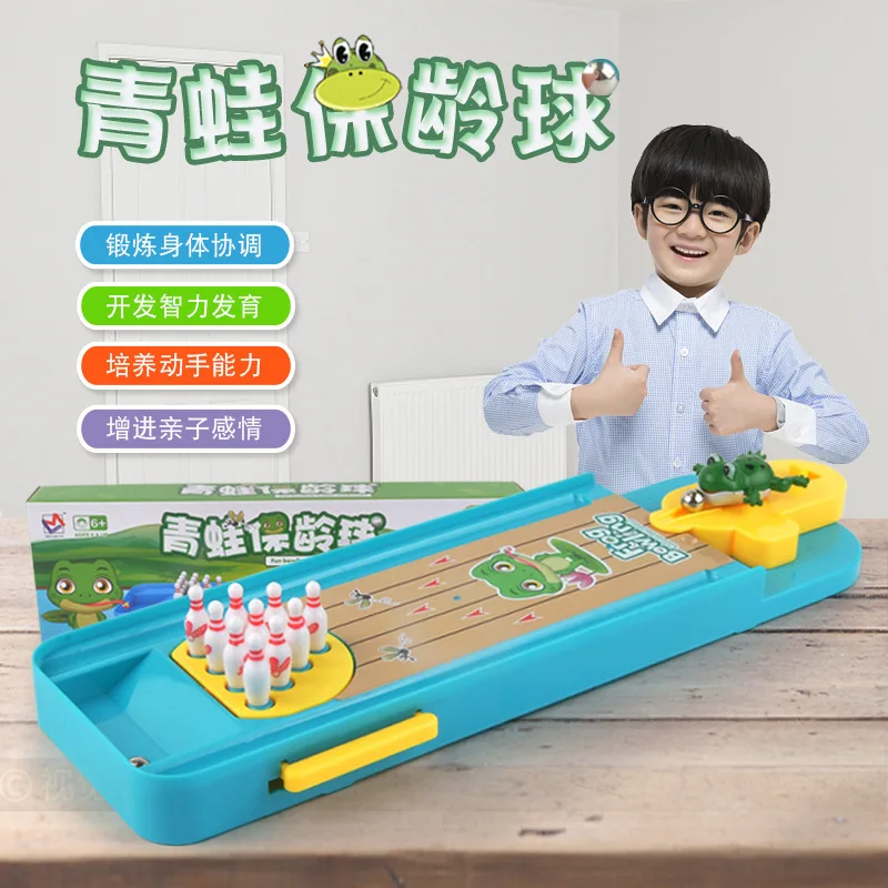 

Creative Frog Bowling Parent And Child Interactive Game Marble Launch Pad Tabletop Game Mental Toy