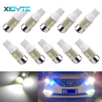 

10pcs Car Accessories T10 194 W5W 10 SMD 5630 LED Light Bulb No Error LED Light Parking T10 LED Car Side Light Bulb Car Styling