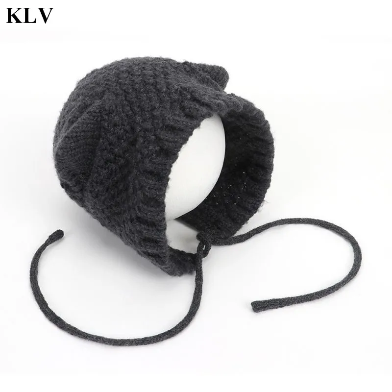 KLV, зимняя вязаная шапка для маленьких детей, теплая шапка для мальчиков и девочек, шерстяная шапка с капюшоном, детские шапки для малышей, шапка для малышей, подарок на Рождество