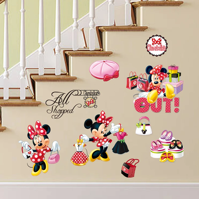 Cartoon Fashion Mickey Minnie Wall Stickers For Kids Rooms Girls Gifts Home Decor Disney Wall Decals Pvc Mural Art Diy Poster Cartoon Fashion Mickey Minnie Wall Stickers For Kids Rooms Girls Gifts Home Decor Disney Wall Decals Pvc Mural Art Diy Poster