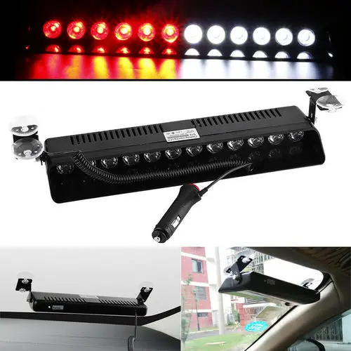 12Led Car Dash Emergenza Stroboscopica Flash Light Bar Dc 12V Led Stroboscopico Light Bar Polizia Spia Cruscotto 12W
